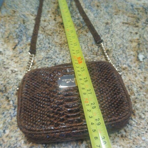 Michael Kors Women's Python Embossed Hamilton Leather Crossbody Brown Small - Picture 12 of 12